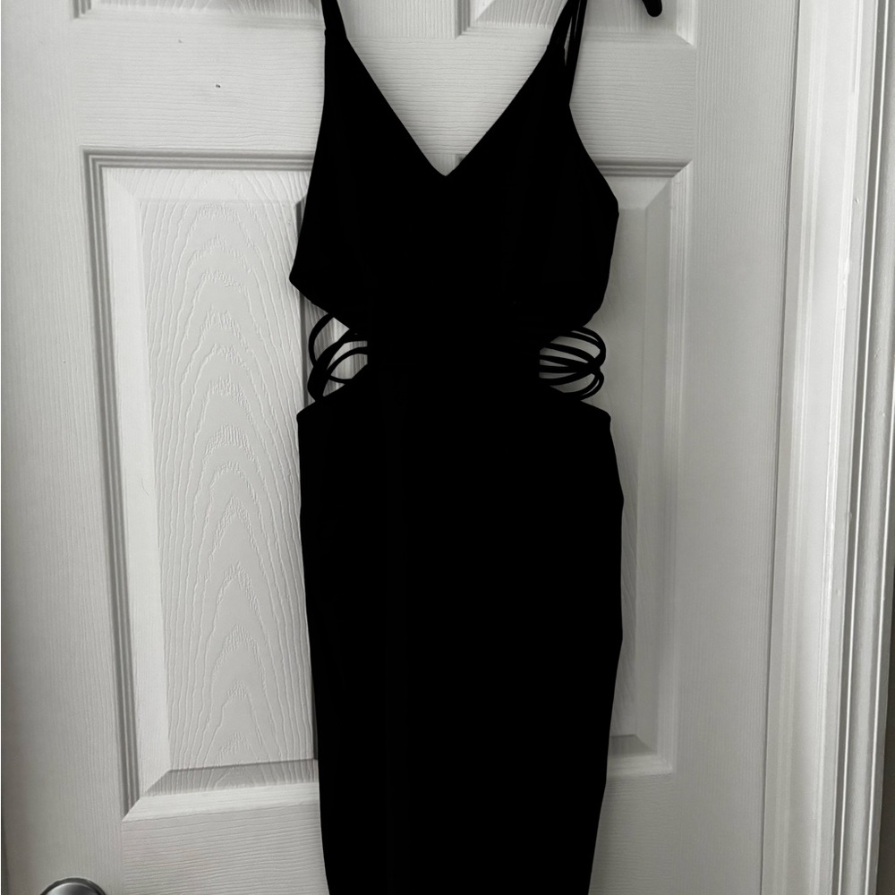 Express Chic Black Backless Dress